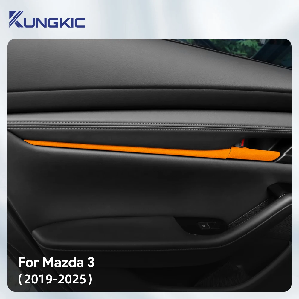 

Для Mazda 3 BP M3 Axela 2019 2020 2021 2022 2023 2024 2025 Верхняя замшевая накладка LHD RHD Наклейка на дверную ручку автомобиля Аксессуары для интерьера