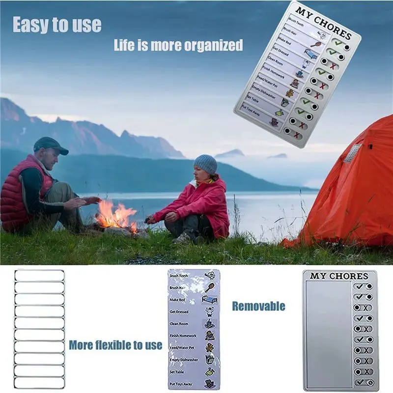 أحدث 5X My Chores Checklist Memo لوحة بلاستيكية، قائمة مراجعة مذكرة إبداعية قابلة للفصل وإعادة الاستخدام لعناصر التحقق والنموذج #6
