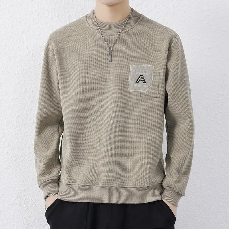 

Men's Fce Lined Thiened Knitted Sweater Winter round Ne Pullover Casual Basic Sle Polyester Fiber Long Sve irt
