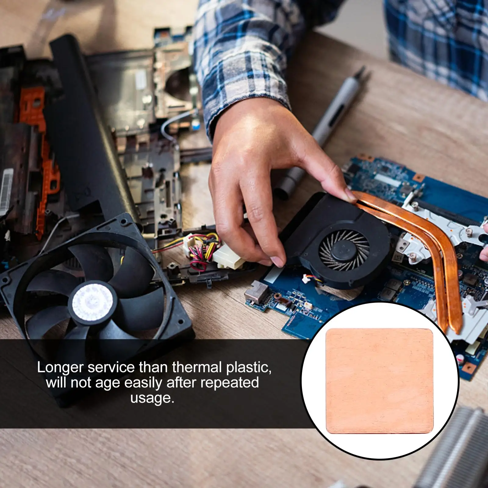 10 шт., медный лист, высокопроводящий радиатор для процессора, охлаждающий радиатор для ноутбука, графический процессор, IC, стабильная, простая установка