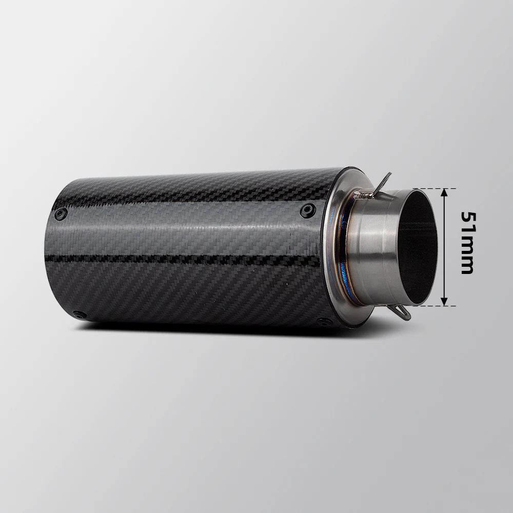 Universal 51MM 60MM Motorcycle Exhaust Project CR-T Muffler For Ninja400 R3 RC390 Z250SL MT03 Forza350 PXC150 390ADV TRK502X - view 5