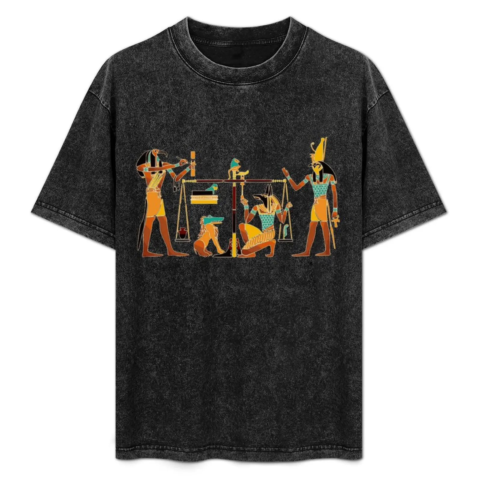 

Colorful ancient Egyptian painting T-Shirt Summer Print Short Sleeve Tee
