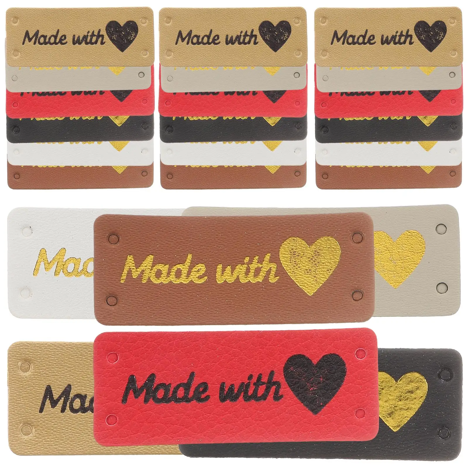 

100 Pcs Love Label Jeans Embossed Tags Embellishment Accessories Pu Clothes