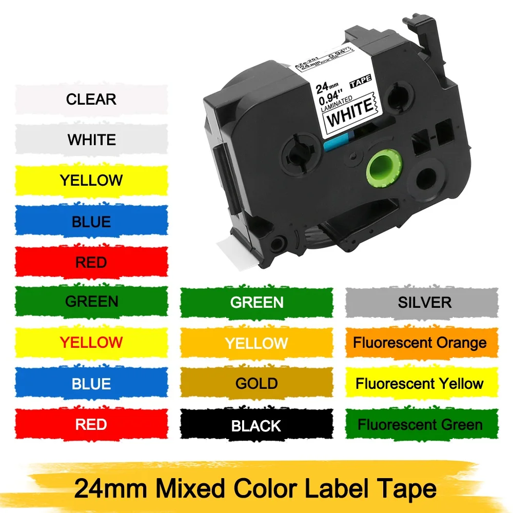 tze-251 Laminated Tape 24mm Compatible for Brother P-touch Label Tape for Brother PTE550W PTD600 PTP710BT Label Printer Ribbon