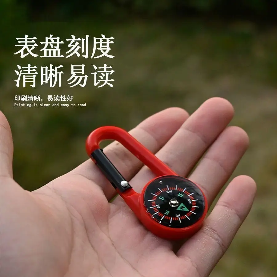 Outdoor-Kompass Karabiner Mini-Camping-Schlüsselanhänger Bergsteigen Wandern Rucksack-Schnalle mit Kompass Überlebensausrüstung Kindergeschenke – Detail 3