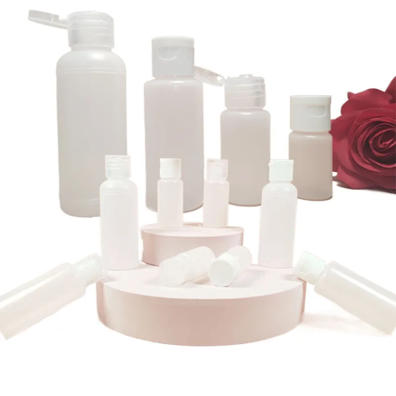 

30Pcs Mini 10/20/30/50ml Empty PE Plastic Squeezable Sample Bottles w/ Flip Caps Portable Containers For Liquid Creams Shampoo