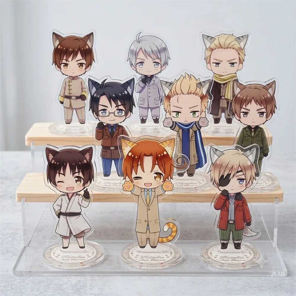 10CM Anime Hetalia Acrylic Keychain Stand Model Ornament Accessories Goods Christmas Gifts