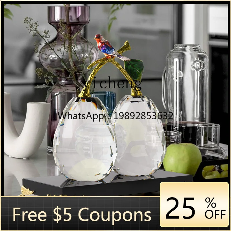 

ZZ crystal glass apple ornament modern light luxury home decoration magpie Annunciation ornament
