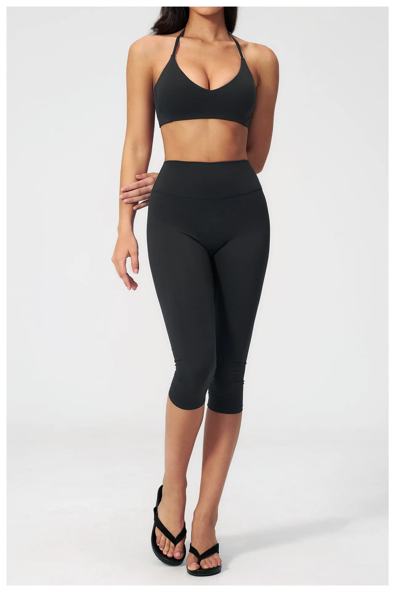 Women Tracksuit Yoga Set 2PCS Sports Set Short Sleeve Fitness Outfits Workout Clothes Running Capri Pants Gym Suit Athletic Wear