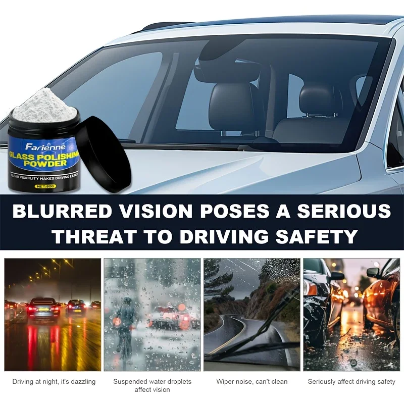 Усовершенствованный порошок для полировки стекла удаляет царапины и пятна, быстрая полировка, усилия ясность лобовых стекол и зеркал автомобиля.