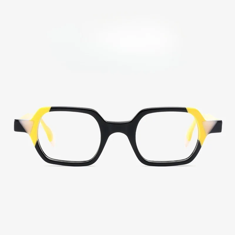 

Retro Small Square Frame Glasses, Personalized Men's and Women's Multi-color Composite Material Flat Light Glasses