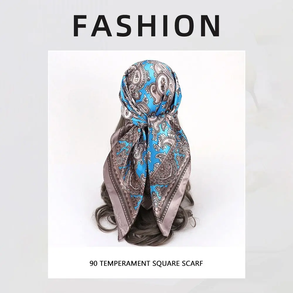 

90*90 см носовой платок с принтом пейсли, платок с цветочным принтом кешью, гладкая текстура, бандана, платок на голову, винтажный стиль, солнцезащитный шарф на шею