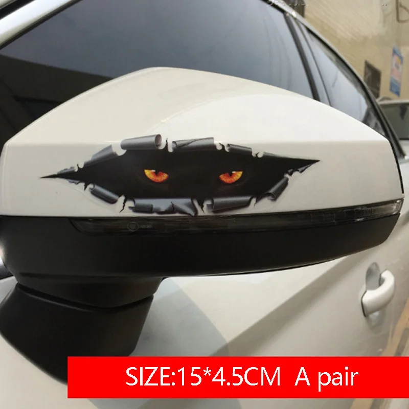 1 adet araba Sticker 3D stereoskopik kişilik araba Sticker yaratıcı kedi göz örümcek hayvan araba motosiklet elektrikli bisiklet dekorasyon