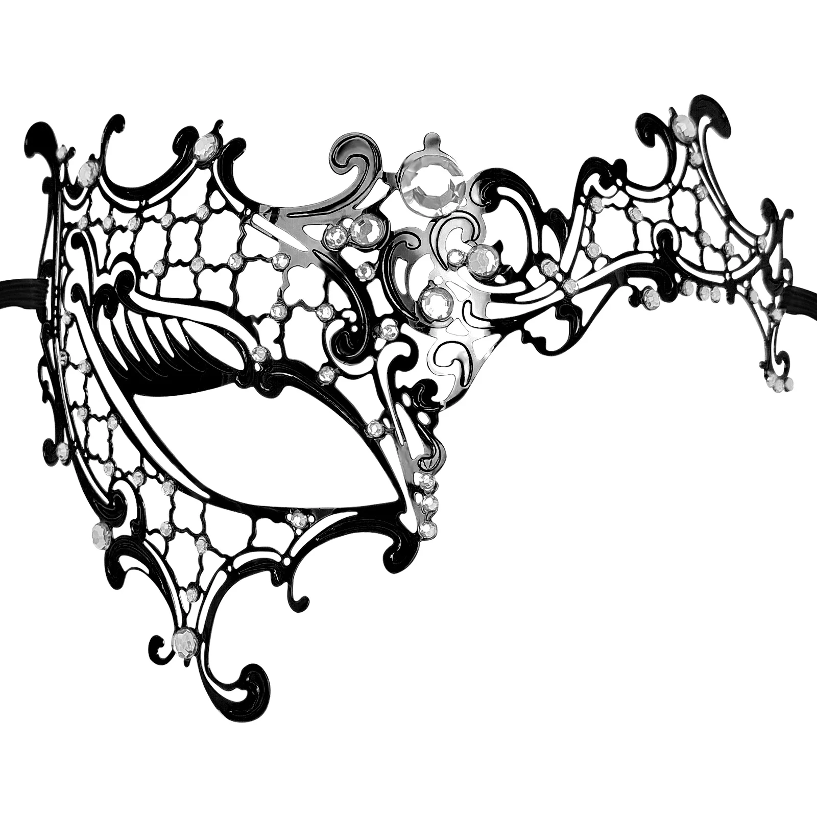 

Black Venetian Masquerade Elegant Golden Mask for Parties Metal Filigree Party Masquerade