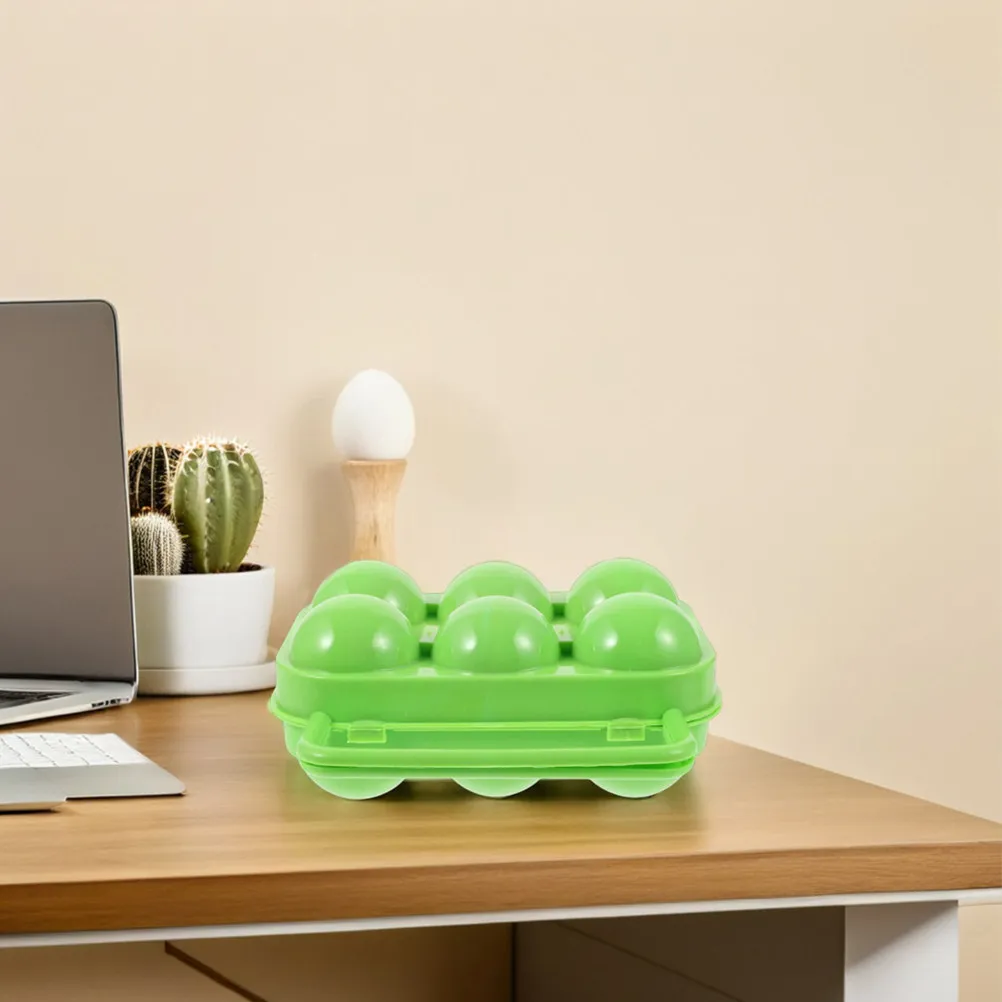 

2Pcs Plastic Egg Container 6-Grid Independent Compartment Egg Holder for Camping Picnic Outdoor Storage Refrigerator Transport