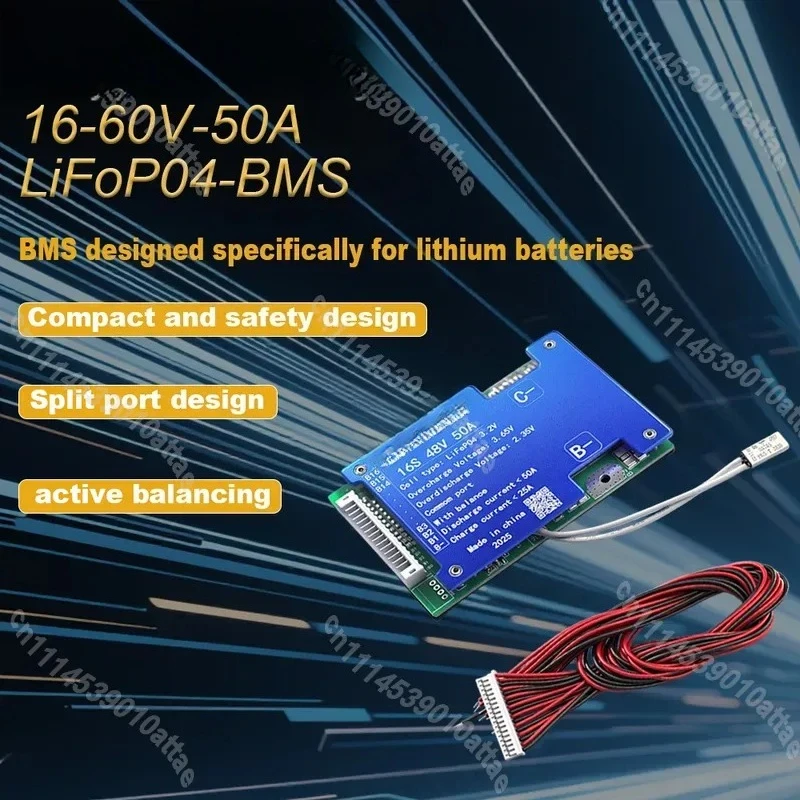 Compatible With 16S 50A BMS For 48V LiFePO4 Battery Pack Protection Board