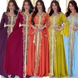 Vestido longo muçulmano para mulheres, Turquia, Abaya, Dubai, Islã, Kaftan, Marroquino, Caftan, Oração das Maldivas, Luxo, Festa, Form, Moda, 2022