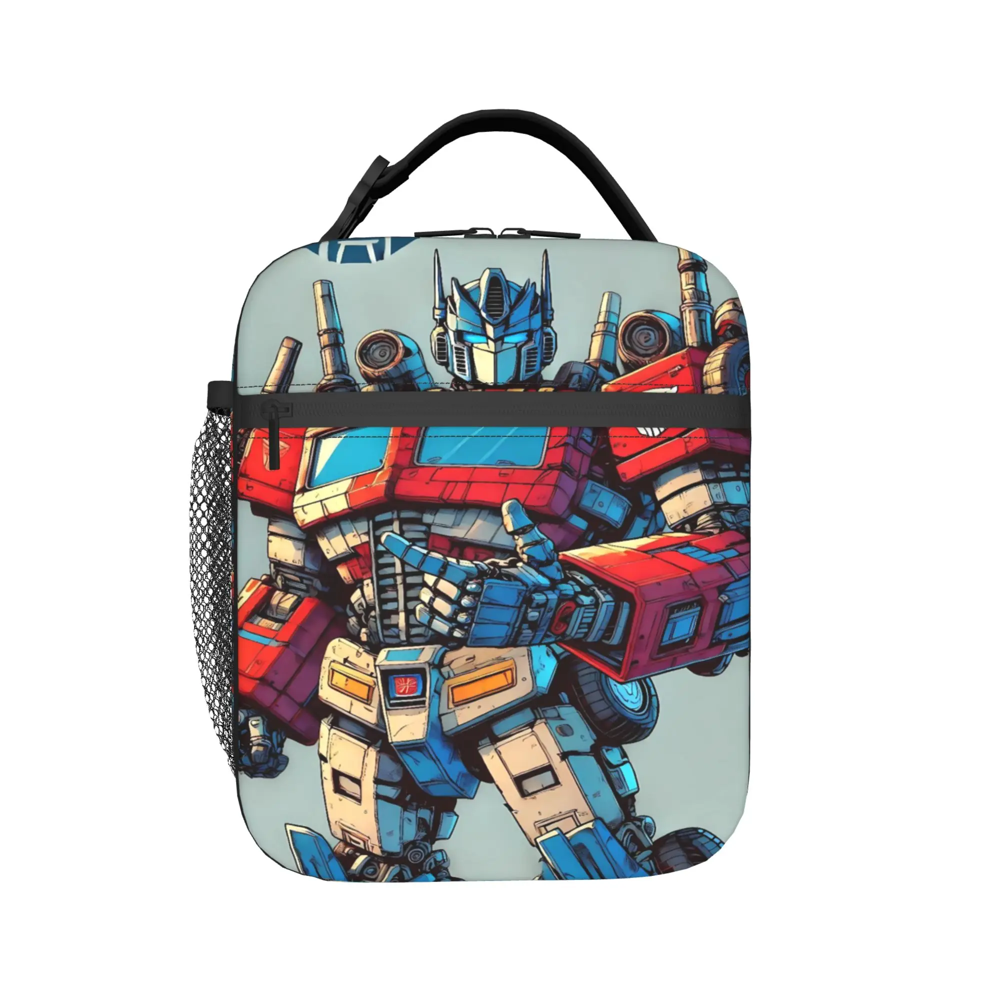 Lunchbag „Transformed Cartoon School Lunch Box“ für Unisex, lässige, tragbare, grafische Thermo-Tragetasche mit Reißverschluss – Detail 2
