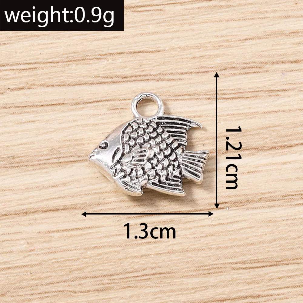 Tusember 10 Stück niedliche Anhänger aus Legierung in Form von Fisch, Qualle, Seestern und Muschel für die Schmuckherstellung von Halsketten, Ohrringen, Armbändern, DIY – Detail 7