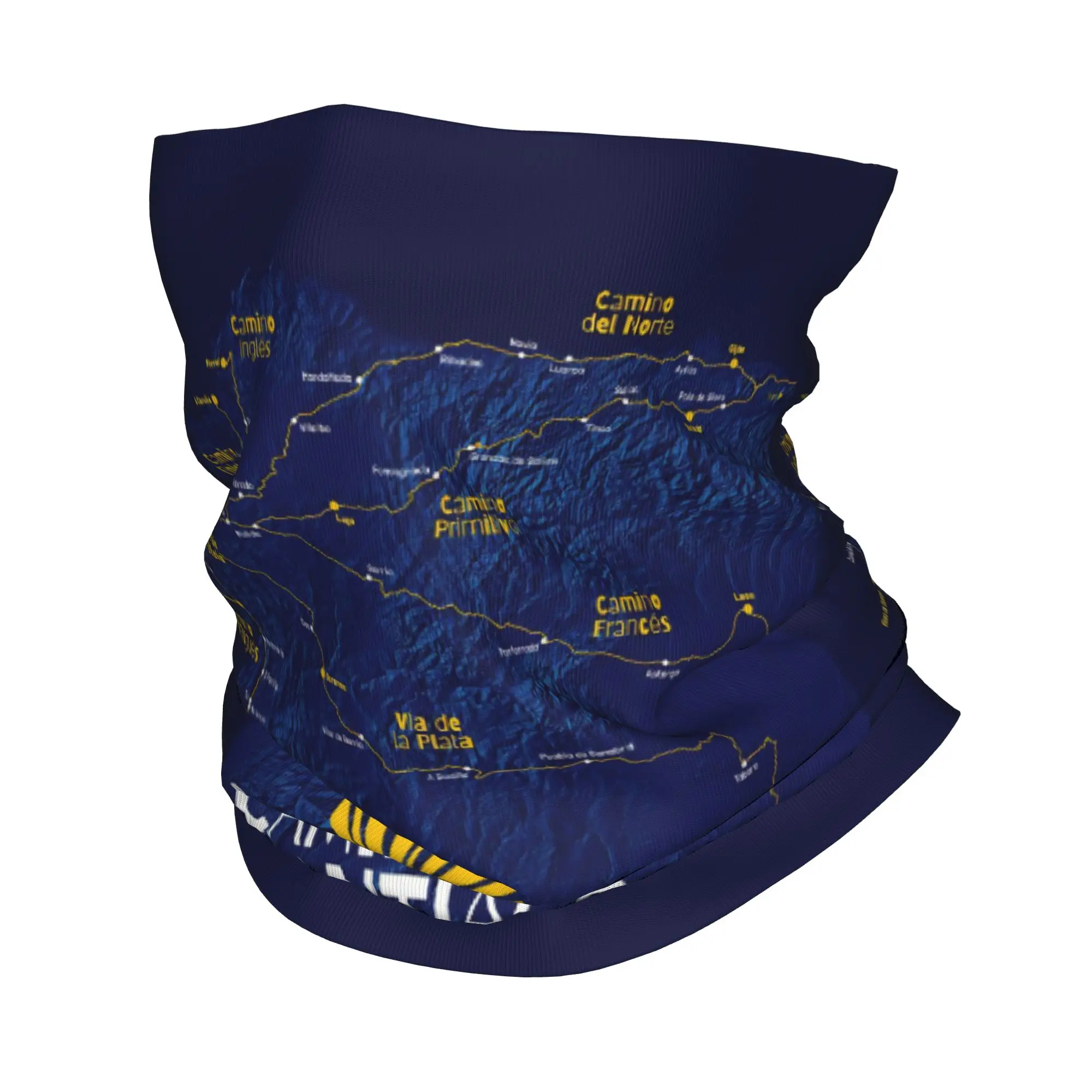 Pañuelo para el Cuello con Estampado del Camino de Santiago, Balaclava, Bufanda Enrollable, Diadema Multiusos para Hombres y Mujeres Adultos