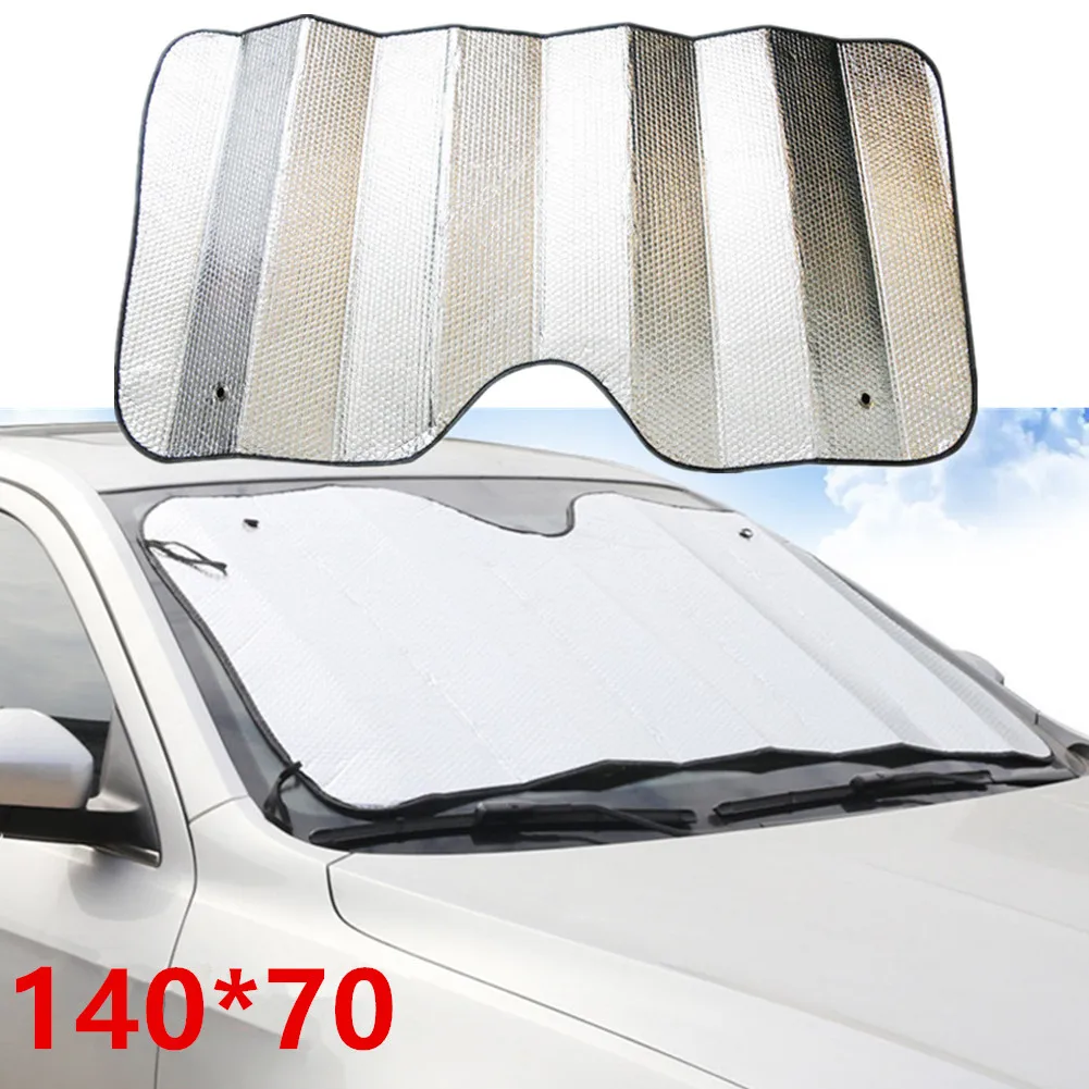 

Windshield Front Rear Windscreen Foldable Reflective Sunshade for Auto Car Easy to Fold and Store (140 x 70)cm