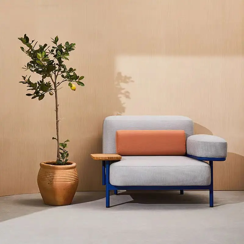 

Nordic outdoor solid wood sofa courtyard indoor living room outdoor garden hotel resort leisure sofa combination