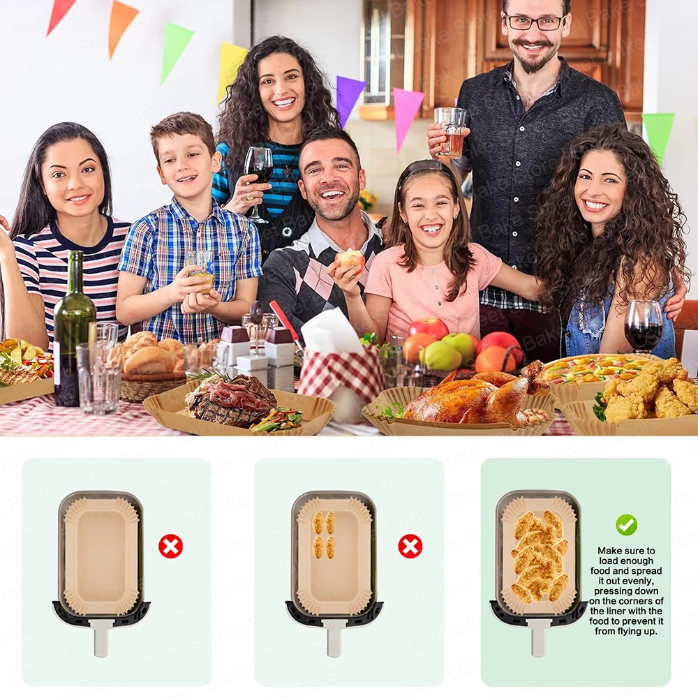 8.6 بوصة × 5.5 بوصة مقلاة هوائية مزدوجة المنطقة بطانات ورق زبدة مستطيلة للنينجا AF300EU AF400EU Foodi، SL400EU Double Stack XL