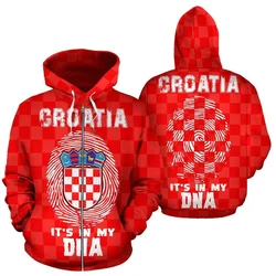 Croatia Hrvatska Heroe 3d Printed Zip Hoodies Men Oversize Cool Sweatshirts Women Casual Sports Pullover Hooded Y2k Clothes