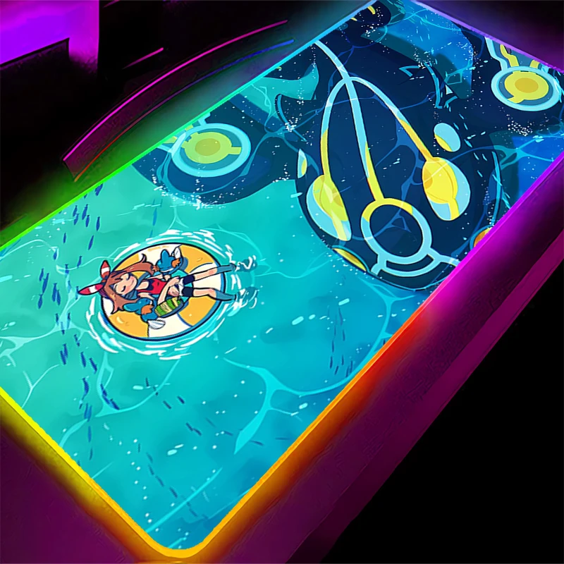 

Коврик для компьютерной мыши 90x40 см, светодиодный игровой коврик для мыши, игровой коврик для мыши Pokemon, резиновый коврик для мыши, RGB-подсветка для клавиатуры и мыши, коврик с подсветкой