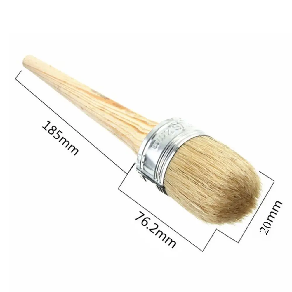 

1pcs 20-50mm Artist Brush 185mm Long Wooden Handle Paint Brush Tools Round Bristle Chalk Oil Painting Brush