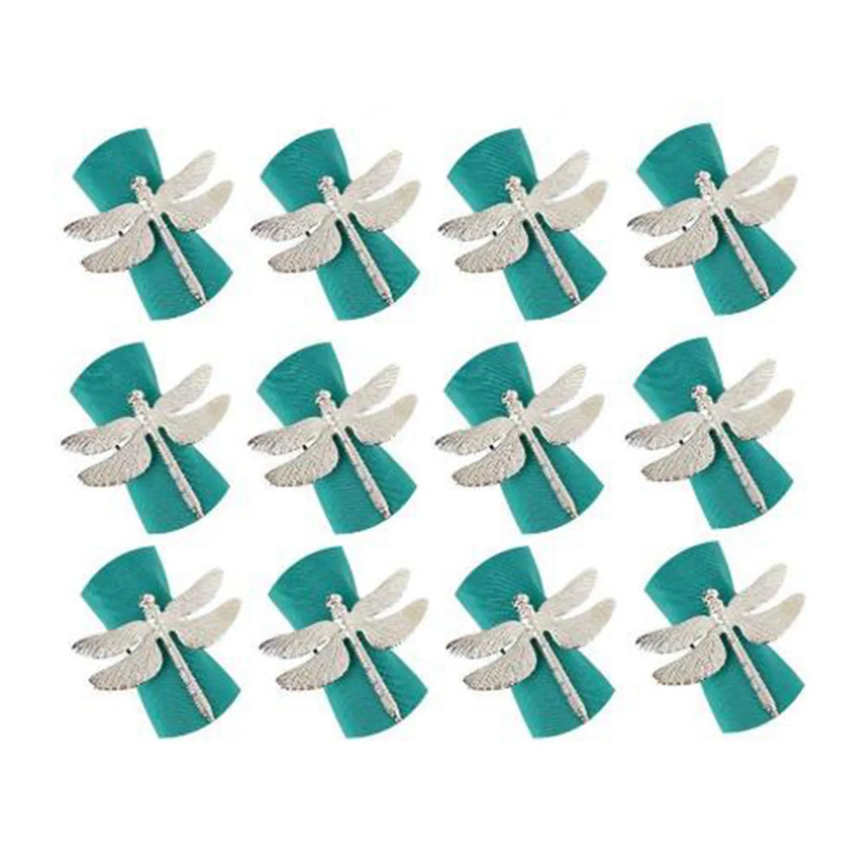 

48 Pcs Dragonfly Napkin Rings, Zinc Alloy Napkin Buckle Silver Napkin Ring For Hotel Wedding Holiday Table Dinner Party