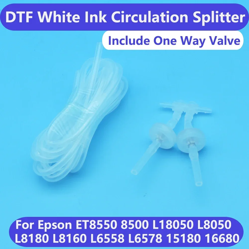 

No Colors Mix One Way Valve DTF DTG White Ink Circulate Splitter Connector Kit For Epson L18050 L8050 ET8550 ET 8550 L8180 8500