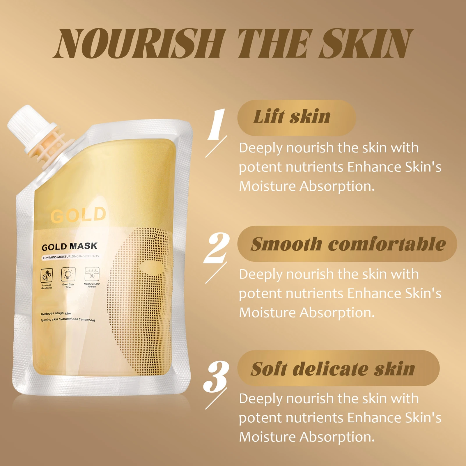 

100 мл Золотая маска Золотая маска Увлажняющая Увлажняющая Восстанавливающая Уменьшает грубую кожу Отшелушивающая маска для лица Без жирной золотой пилинг-маска