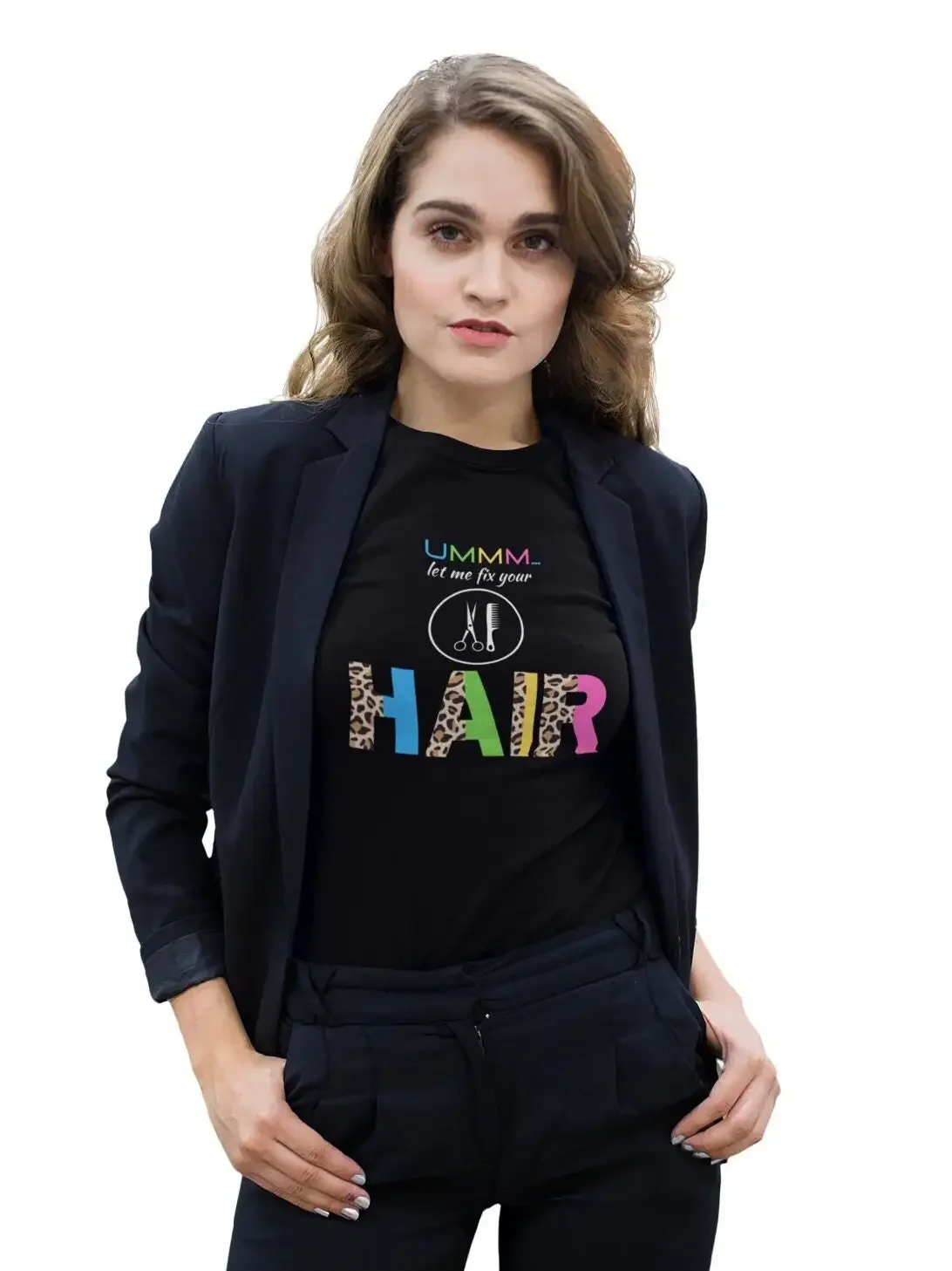 Friseur-T-Shirt: Lassen Sie Mich Ihr Haar Fixieren, Stylist, Salon, Barbier