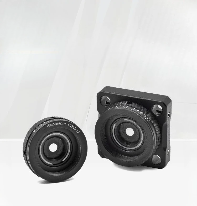 CDM-12 Ring Drive Iris Diaphragm, Cage Coaxial System Manual Aperture, Beam Regulator for Optical Experiment