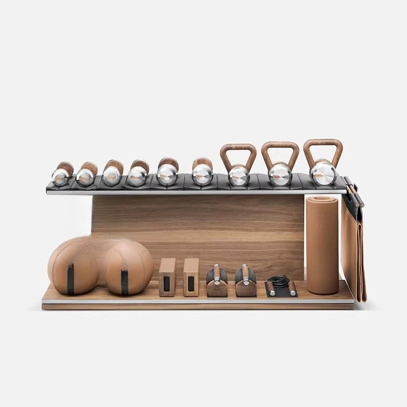 Fitness Equipment Household High-end Solid Wood Dumbbell Rolling Fitness Equipment