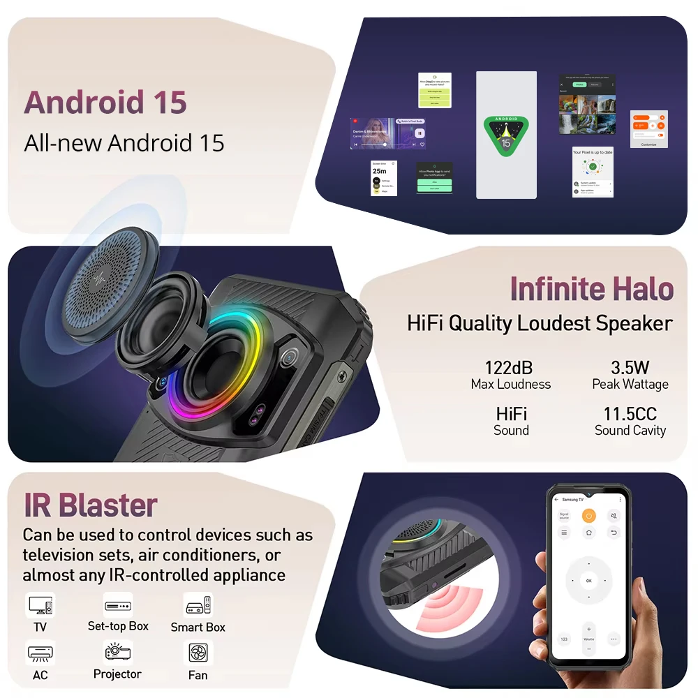 Ulefone Armor 21 Smartphone, G99 Android 15, 16GB RAM, 256GB ROM, Rugged Phone, 64MP, 9600mAh, Mobile phone, Global