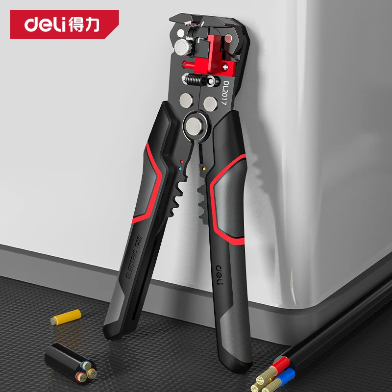 

DELI 8 inch Professional Electrician Wire Tool Cable Wire Stripper Cutter Crimper Automatic Crimping Stripping Plier