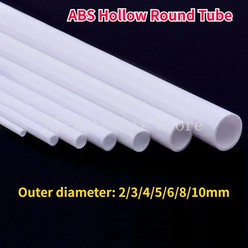 10/20Pcs Length 500mm ABS Hollow Round Tube OD 2/3/4/5/6/8/10mm DIY Manual Building Sand Table Model Material