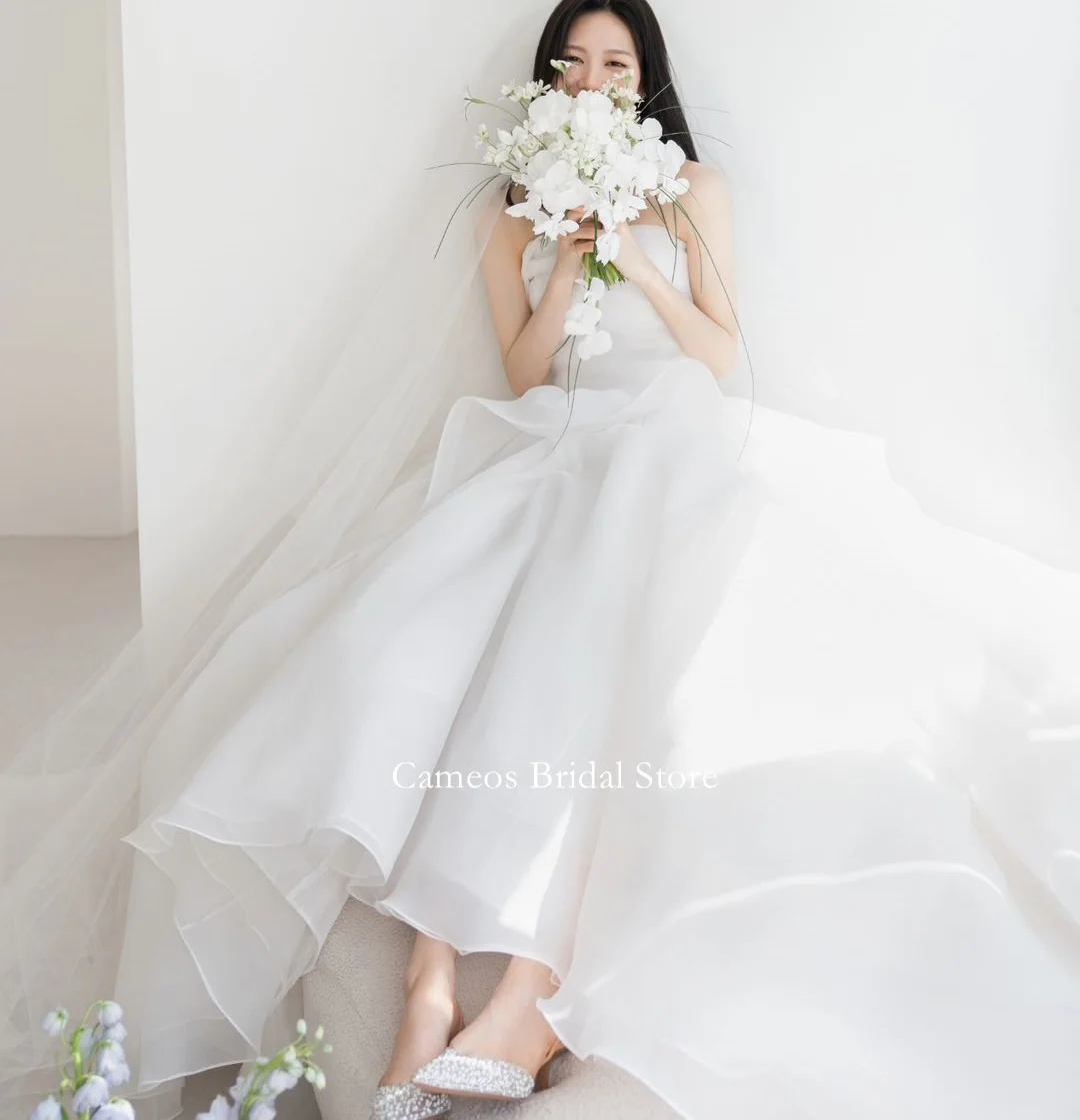 

SONDR Korea Layered Wedding Dress Custom Made Organza Classic Bride Dresse Strapless Off-Shoulder 웨딩드레스 Wedding Gown Bridal