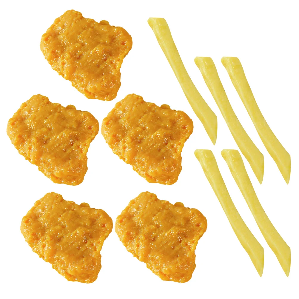 

Fake Chicken Nuggets and French Fries Simulated Food Model Egg Simulation Roasted Pvc Decor