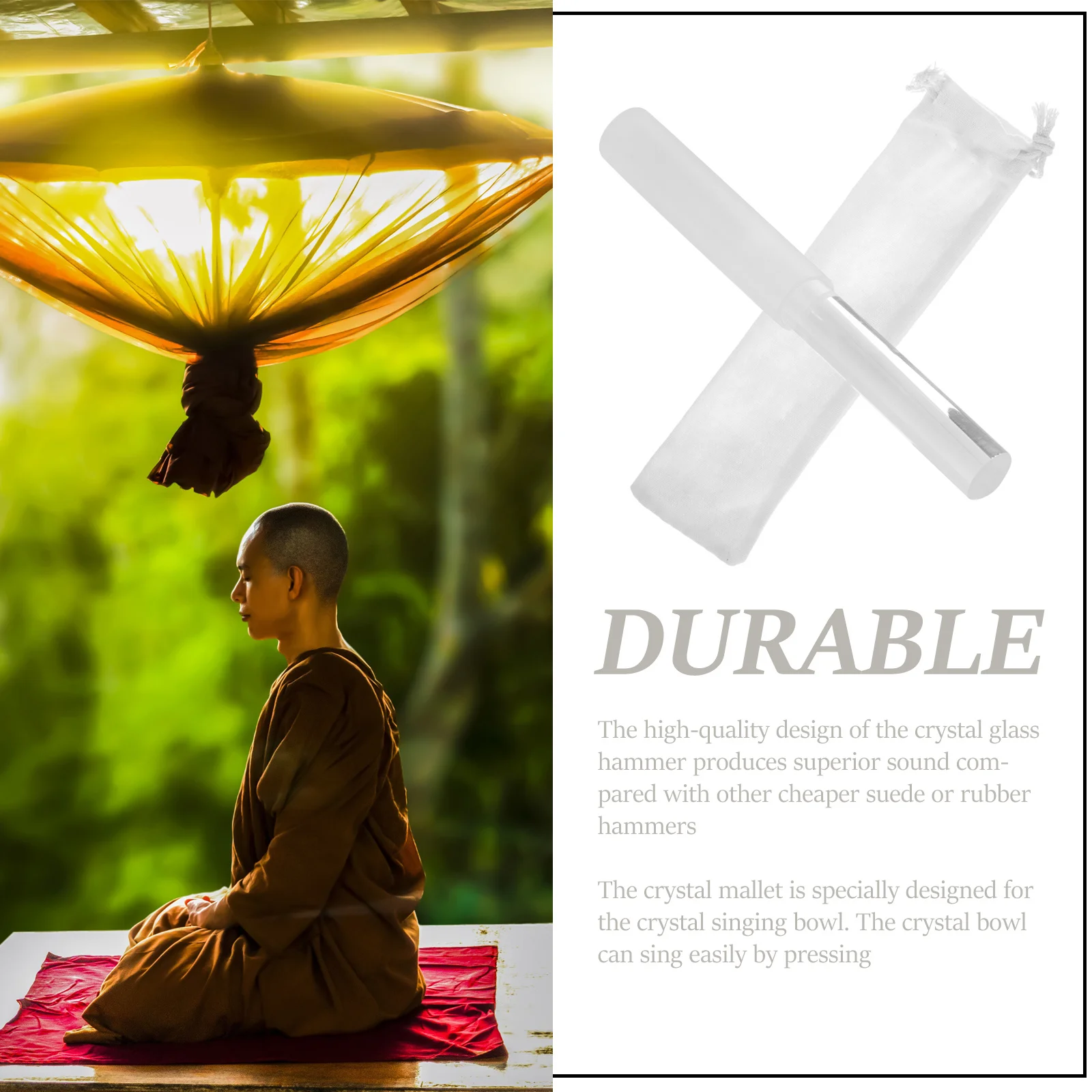 

Acrylic Singing Bowl Mallet Smooth Durable Craft Clear Sound For Meditation Yoga Tibetan Bowl Accessory Instrument Parts