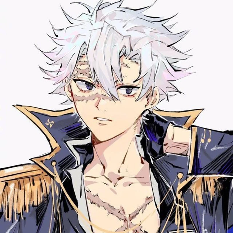 Demon slayer anime jogo cosplay peruca branca de alta temperatura seda simulado cabelo festival festa masquerade peruca completa