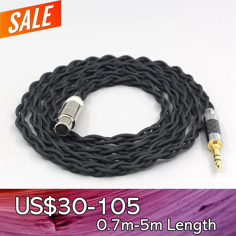 LN007457 Pure 99% Silver Inside Headphone Nylon Cable For Beyerdynamic DT1770 DT1990 PRO AKG K181 pro 2015 M220 earphone