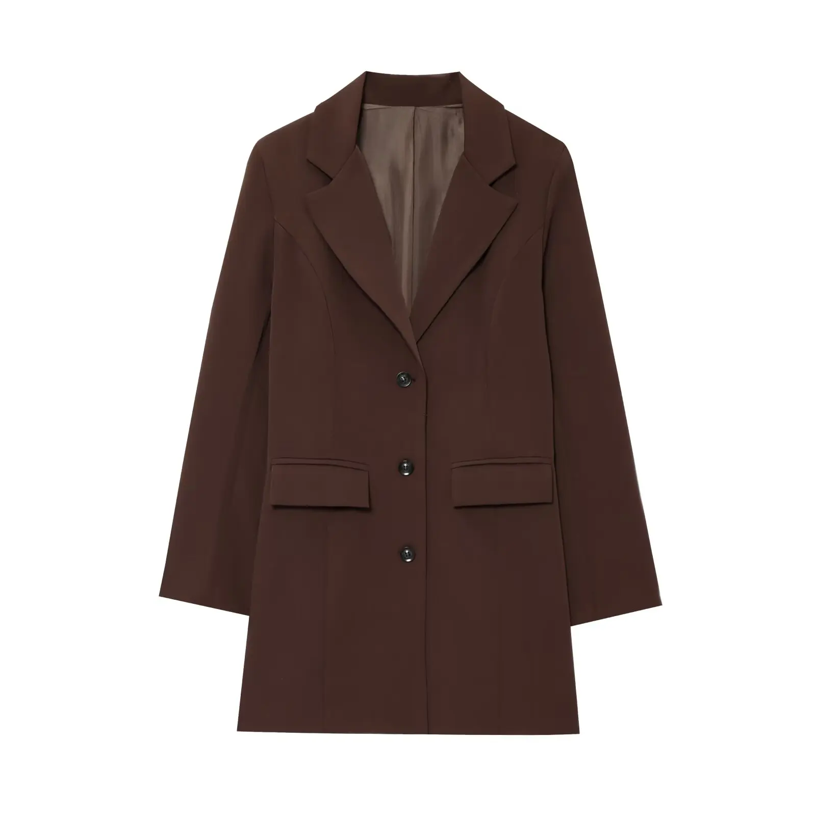 JNLEAOG 봄 신상 여성 패션 디자인 롱 버전 수트 재킷 4가지 색상 스타일리시 캐주얼 폴리에스터 섬유 더블 브레스티드