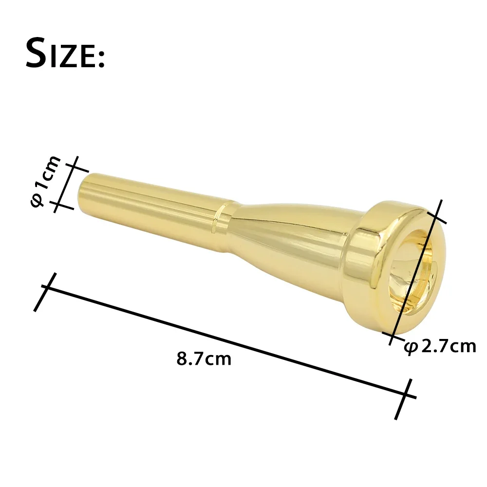 Trumpet Mouthpiece Bullet Tip Trumpet Mouth Silver/Gold 3C 7C Size Brass Musical Instrument Replacement Parts
