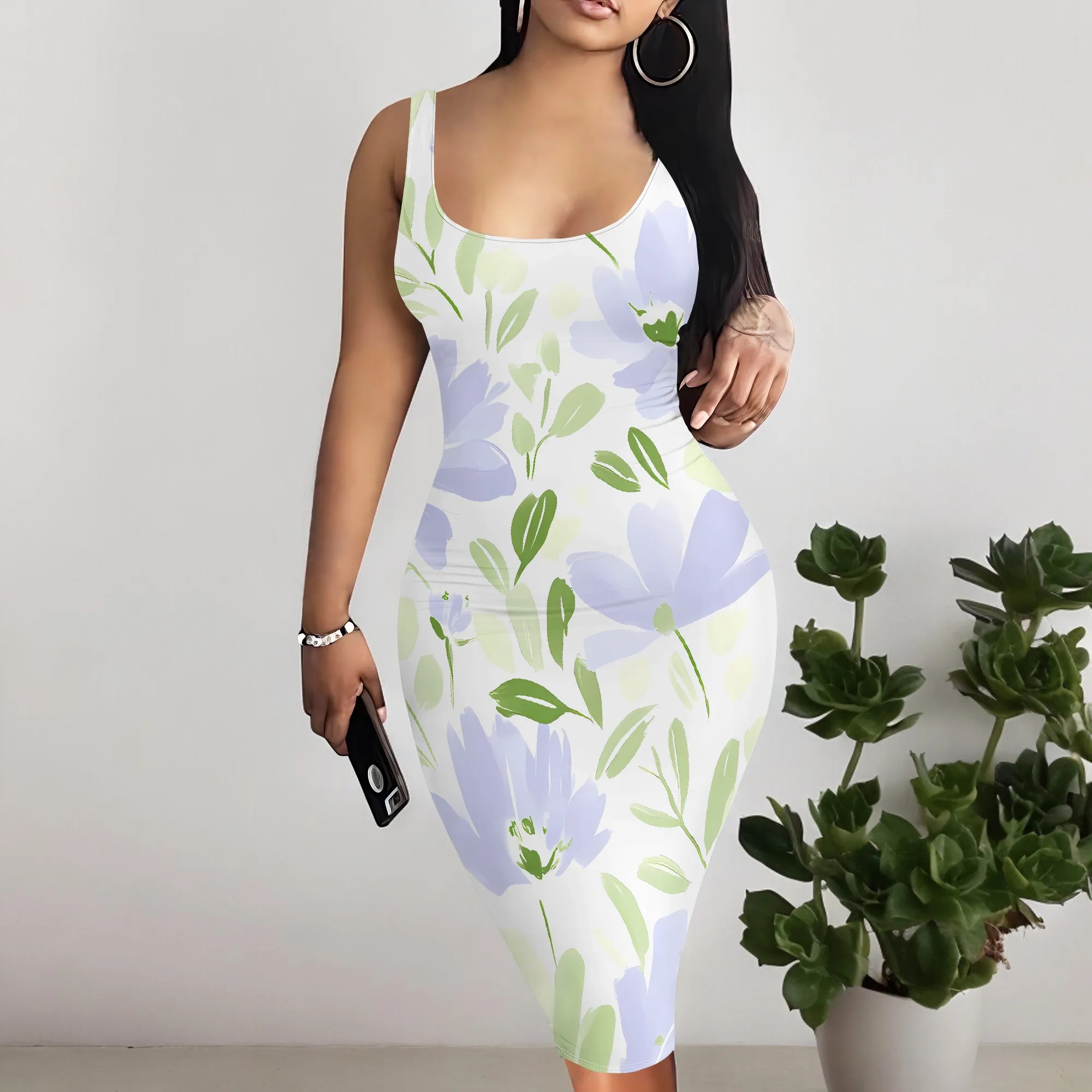 

Women's Pastel Pink Floral A-Line Dress Polyester Casual Spring Feminine