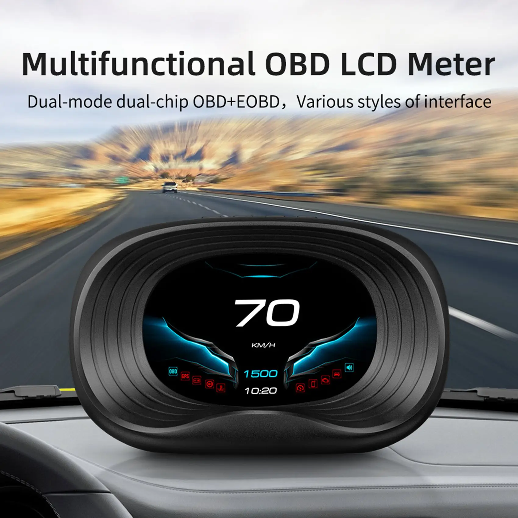 Affichage tête haute automatique OBD2 GPS, électronique automatique, budgétaire HUD, affichage numérique, compteur de vitesse de voiture, accessoires pour 90%