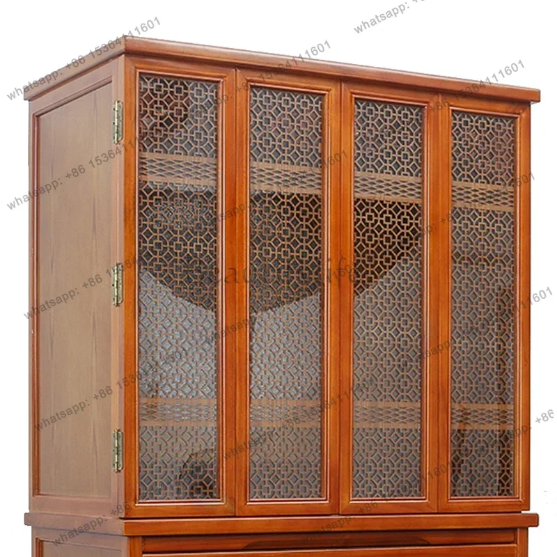 PG solid wood shrine Buddhist shrine household with door vertical cabinet offering table Guanyin Buddha statue offering table