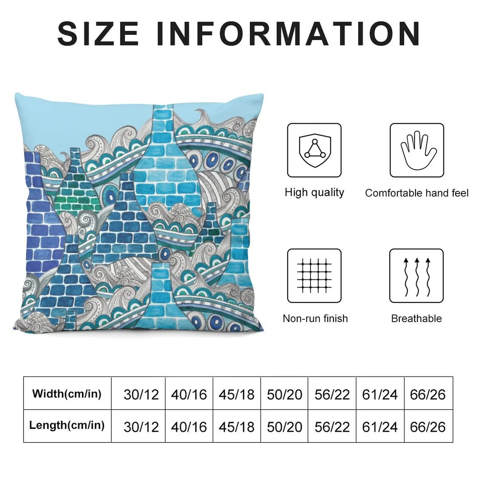 STOKE ON TRENT: BLUE ABSTRACT KILNS Throw Pillow Cushions Home Decor Sofa Cushions pillows decor home pillow